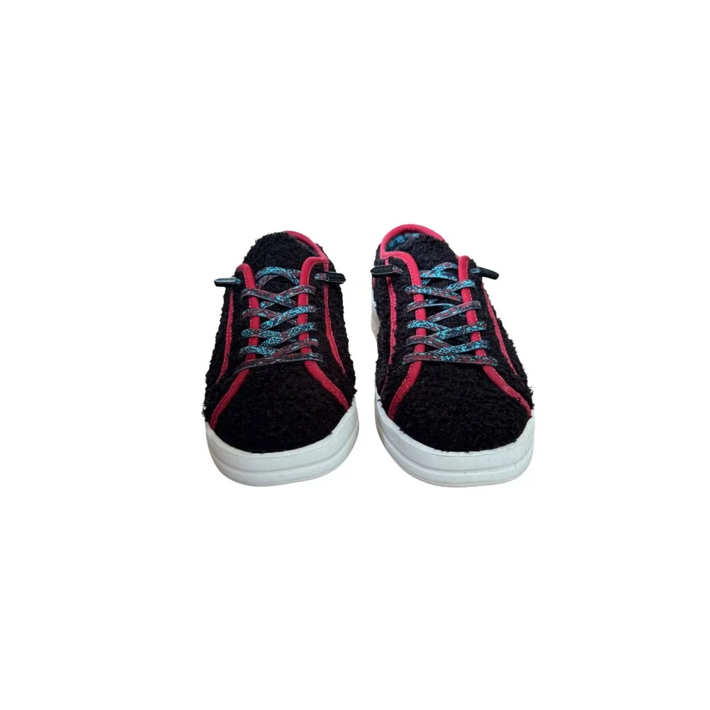 Hey Dude Karina Sherpa Moonless Sangria Black Red Slip On Sneakers Womens 7